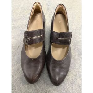 Ziera Women's Dark Brown Mary Jane Strap Flats
